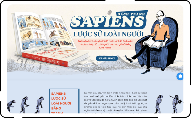 Landing page picture book: Sapiens